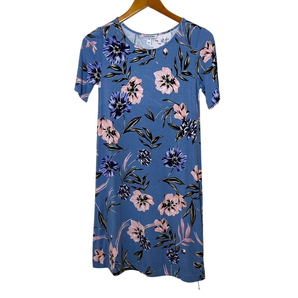 New Yumi Kim‎ Livi Shift Dress Women XXS Blue Wild Flowers Feminine Chic Party